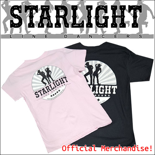 Baby Pink Starlight Line Dancers t-shirts in sizes S-4XL