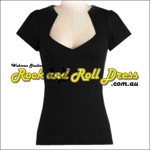 Black rock and roll cotton top