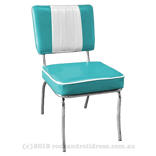 Image of 50's diner chair : Teal with White panel