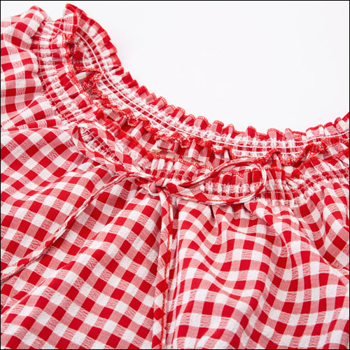 Buy Red gingham rockabilly peasant top S - 2XL online at Rock and Roll ...