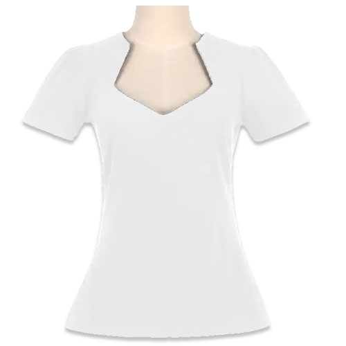 White rock and roll wedgetail neckline cotton top