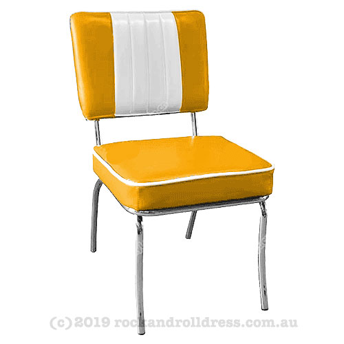 Image of 50's diner chair : Yellow with White panel